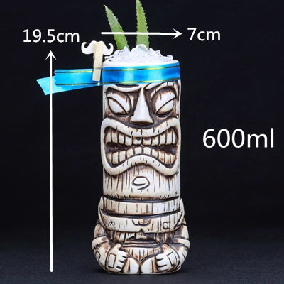 400ml Tiki Mugs Cocktail Cup Beer Wine Mug Ceramic Tiki Mugs Art Crafts Creative Hawaii Mugs